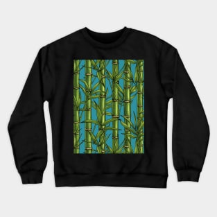 Bamboo forest on blue Crewneck Sweatshirt